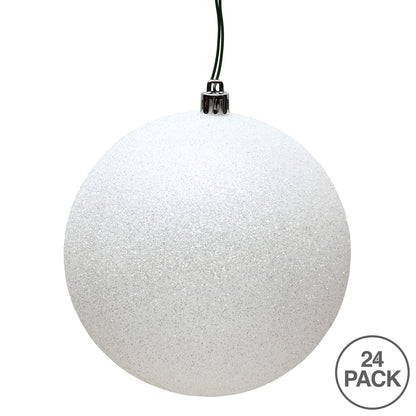 Vickerman 2.4" White Glitter Ball Ornament, 24 per Bag, Plastic
