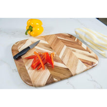 Load image into Gallery viewer, Lipper Acacia Rounded Edge Cutting/Serve Board With Inset Handles, Small