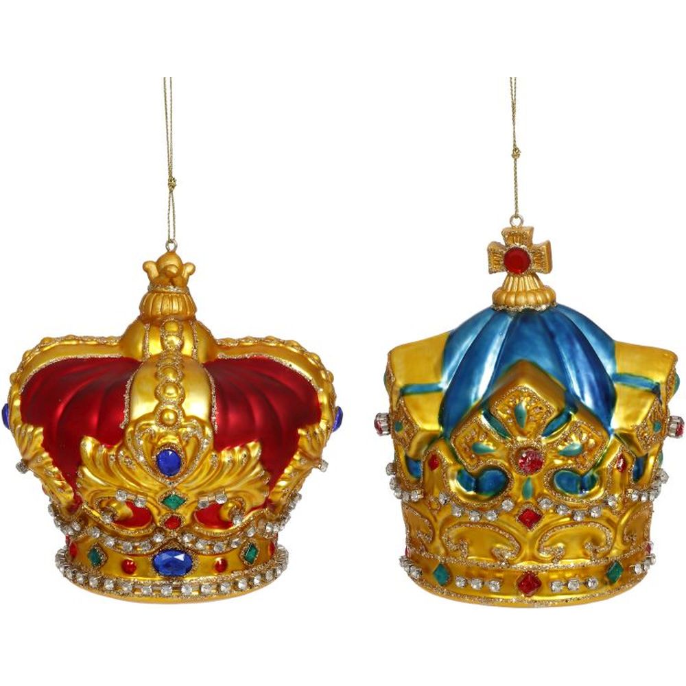 Mark Roberts Christmas 2023 Queen & King Crown Ornament 5'', Assortment of 2