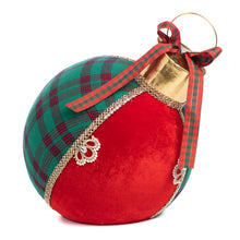 Load image into Gallery viewer, Goodwill Fabric Tartan Christmas Display Ball Two-tone Green/Red