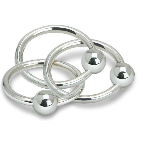 Cunill .925 Sterling 3 Ring Ball Rattle