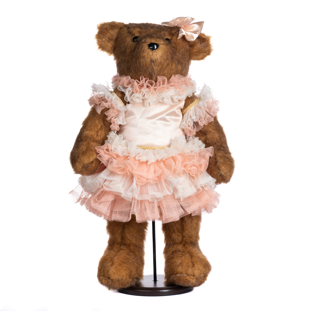 Goodwill Ballerina Bear Doll With Stand Two-tone Brown/Pink 46Cm