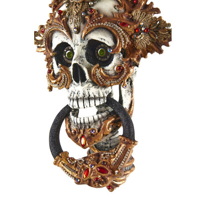 Katherine's Collection 2022 Shakesfeare Skull Door Knocker, 9.25"x3.75"x13.25" Resin