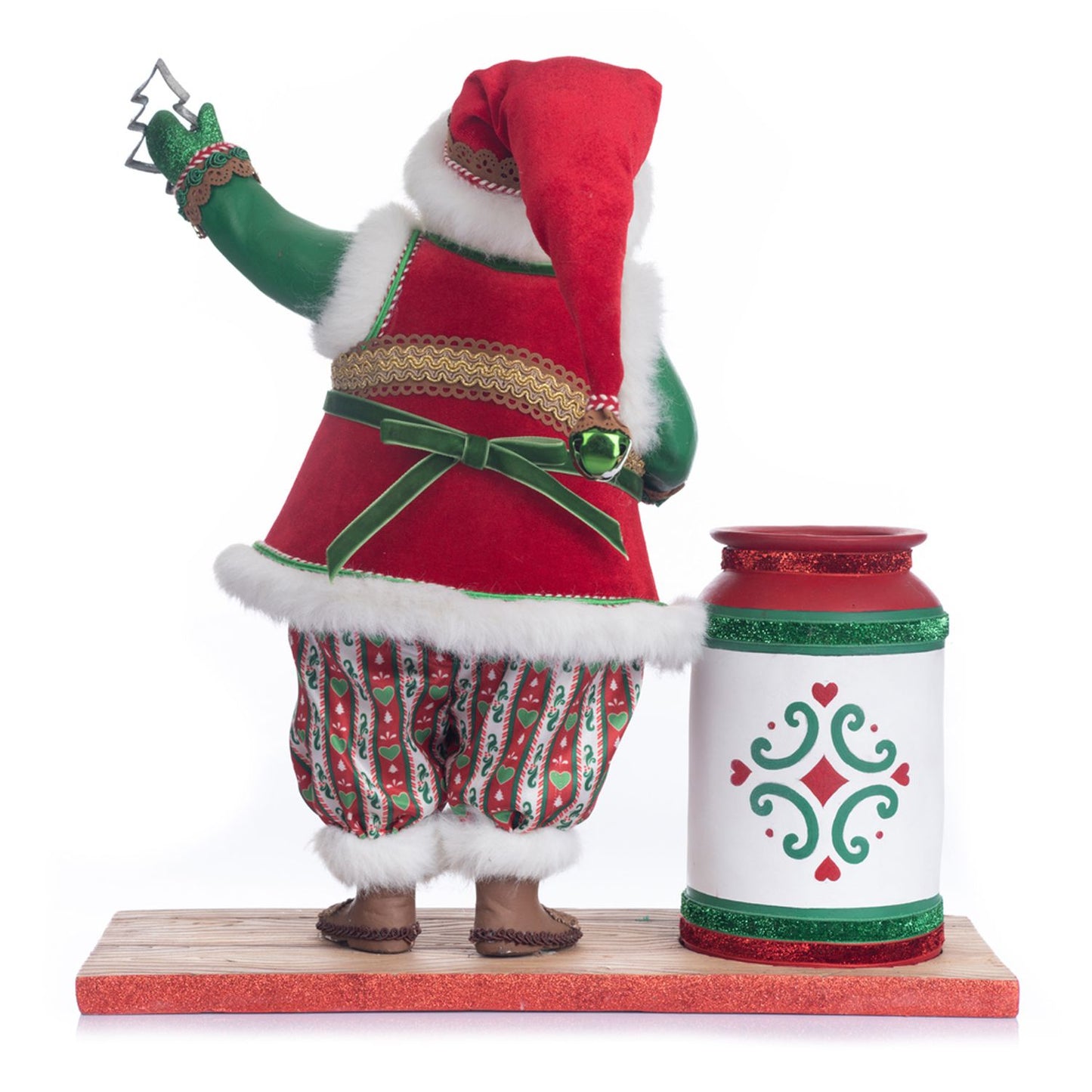 Katherine's Collection Santa with Utensil Canister, 15.25x6x15.5 Inches, Green/White