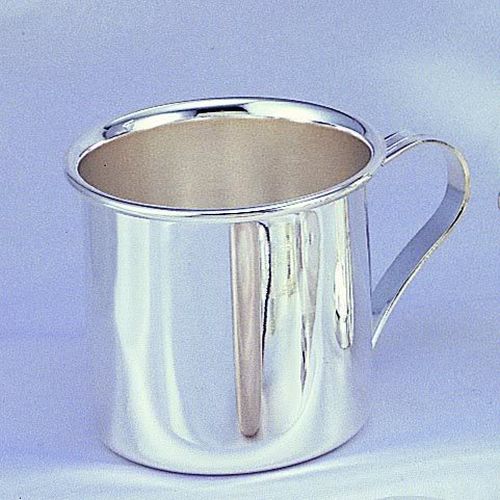 Leeber Plain Punch Baby Cup, Silver Plated, 2.5"