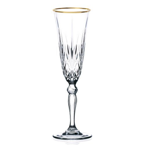Lorenzo Siena Collection Set Of 4 Crystal Flute Glass, Crystal