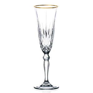 Lorenzo Siena Collection Set Of 4 Crystal Flute Glass, Crystal