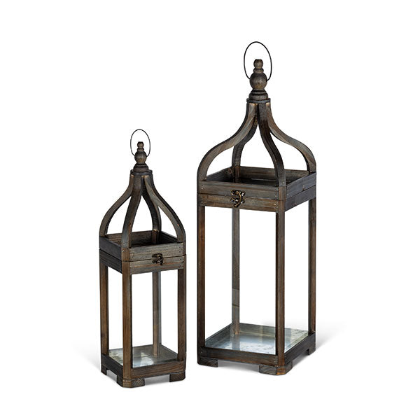 Gerson Company Set of 2 Wood and Iron Nested Candle Holders, 30.11"H - 23.03"H