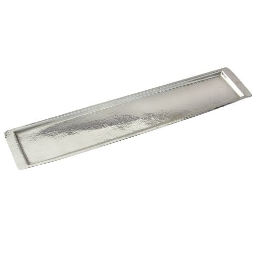 Leeber Hammered Rectangle Tray, Large, Stainless Steel, 5.5" x 25.5".