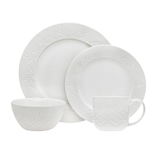 Godinger 16-Piece Dublin White Dinnerware Set