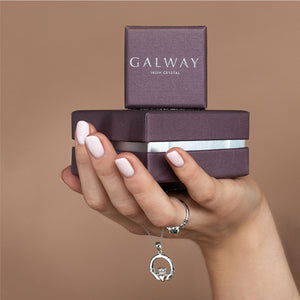 Galway Trinity Knot & Shamrocks Rose Gold & Silver Pendant - Rhodium Plated