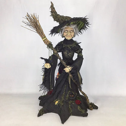 Katherine's Collection 2020 Midnight at the Conservatory Witch Doll, 32 Inches Black Resin
