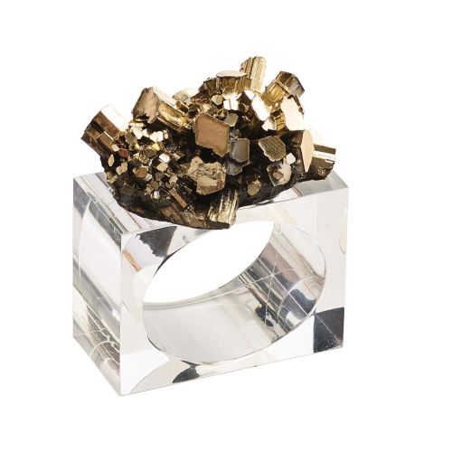 Kim Seybert Geode Napkin Ring In Gold, Set of 4, Resin