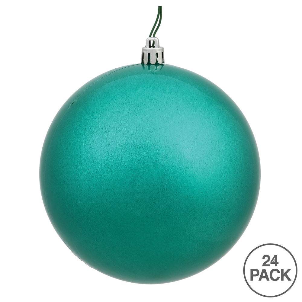 Vickerman 2.4" Teal Glitter Ball Ornament, 24 per Bag, Plastic