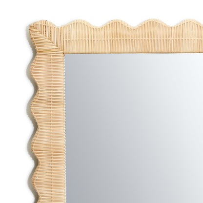 Two's Company 30.5" Artisan Rectangular Wicker Weave Rattan Wall Mirror, Natural