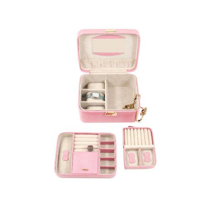 Bey Berk Pink "Lizard" Leather Jewelry Box For 3 Watches