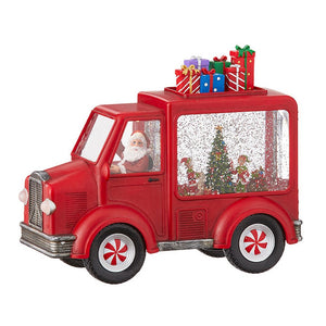Raz Imports Holiday Water Lanterns Santa and Elves Lighted Water Truck.