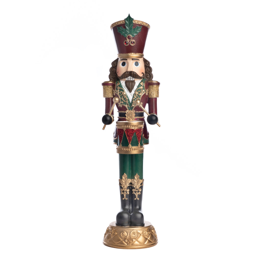 Goodwill Nutcracker With Drum On Stand Two-tone Red/Gold 35Cm