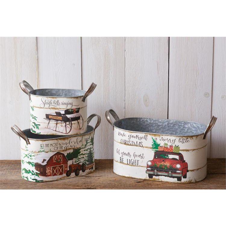 Audrey's Set of 3 Tins - Have Yourself a Merry Little Christmas, Metal by Audrey