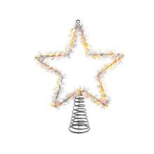Load image into Gallery viewer, Kurt Adler 12.2-Inch Tinsel Star Tree Topper With Warm White Led Lights