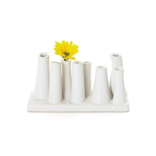 Torre & Tagus Eva Multi Tube Vase White - Rectangular Narrow, Ceramic, 7.5"
