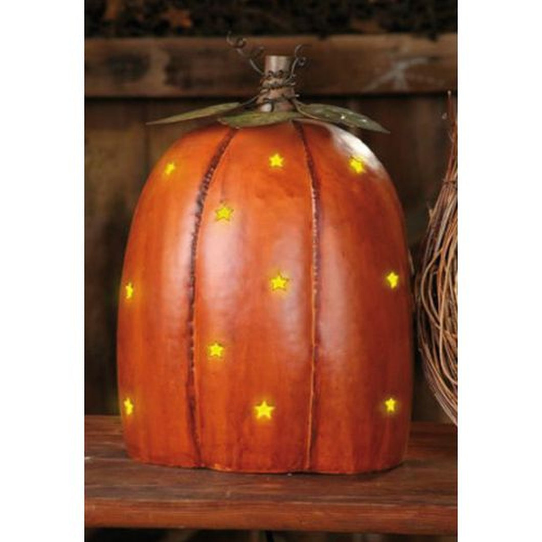 Your Heart's Delight Pumpkin Electric Light- Punched Tin Stars