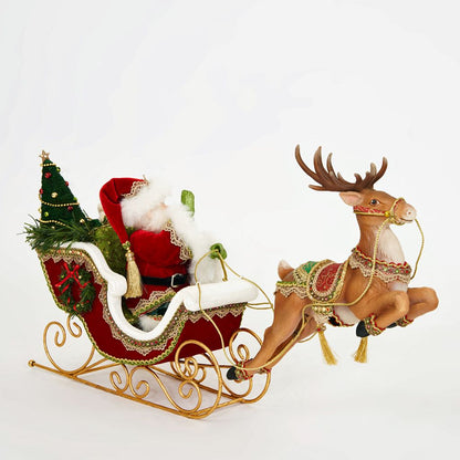 Katherine's Collection 2022 Santa & Reindeer Tabletop Figurine, 11.5"x8"x13.25" Resin