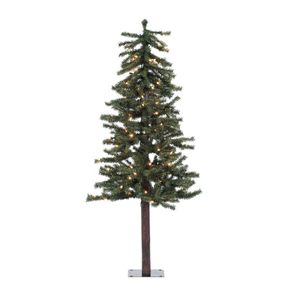 Vickerman 4' x 25.5" Natural Alpine Christmas Tree, Warm White LED Lights