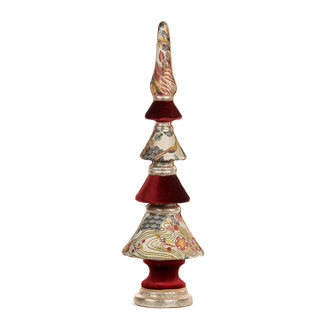 Goodwill Brocade Christmas Tree Two-tone Cream/Or/Multi 97Cm