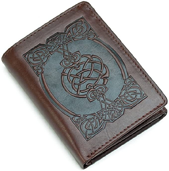 Lee River Leather Wallet Celtic Design, Tri-Fold, Brown - Made in Ireland