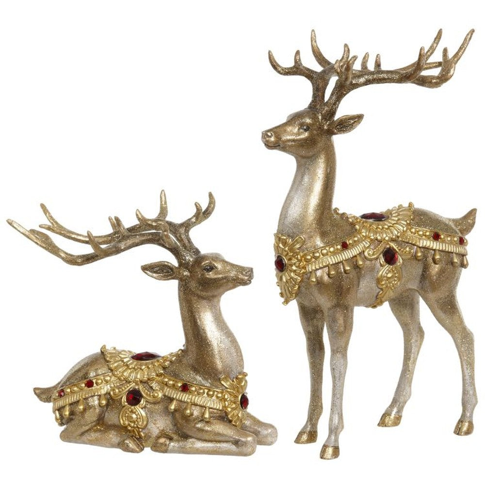 Mark Roberts Christmas 2020 Collection Elegant Deer 12-Inch Set of 2 Figurines