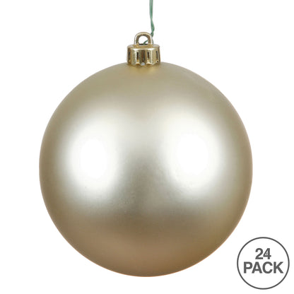 Vickerman 2.4" Champagne Matte Ball Ornament, 24 per Bag, Plastic