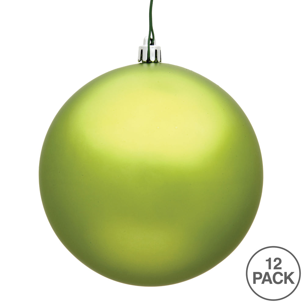 Vickerman 3" Lime Matte Ball Ornament, 12 per Bag, Plastic