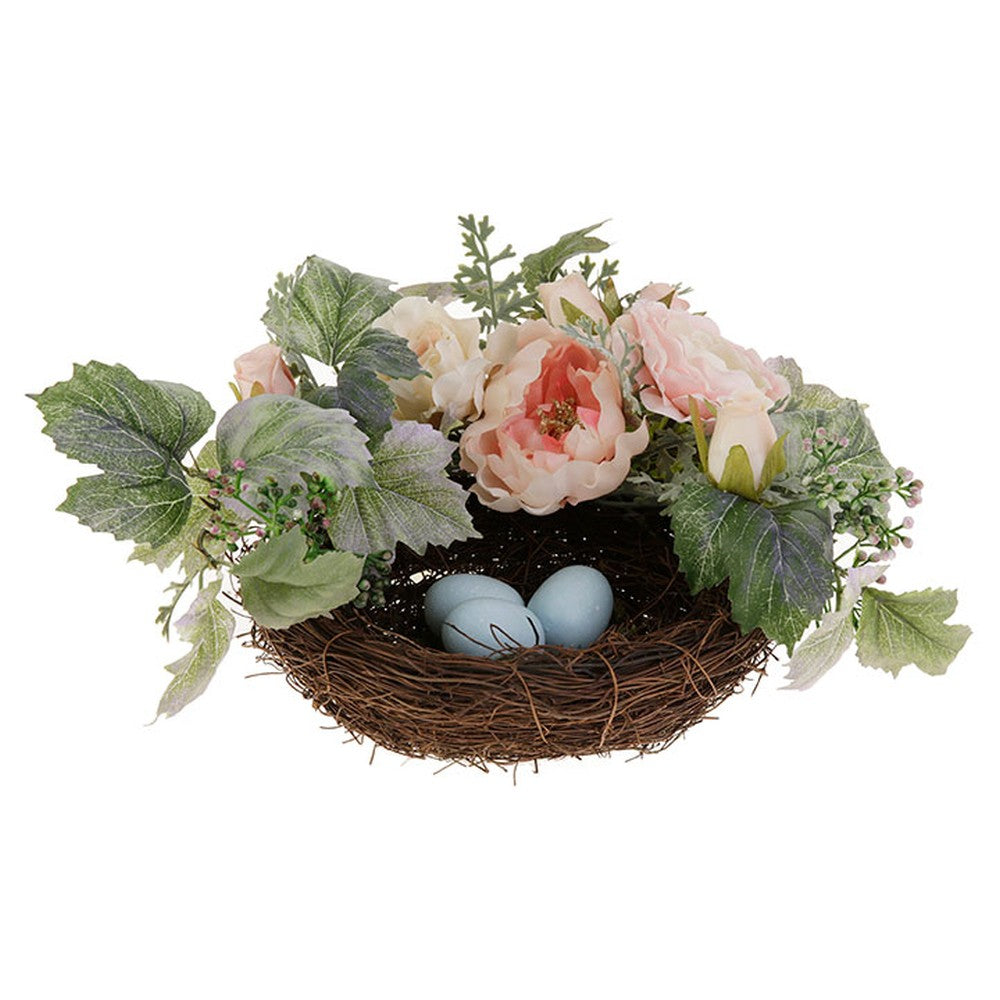 Raz Imports Enchanted Easter 12" Mixed Floral Nest