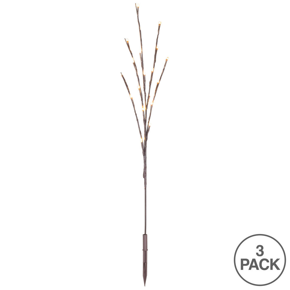 Vickerman 60 Warm White Twinkle Wide Angle LED Christmas Twig Light, Pack of 3