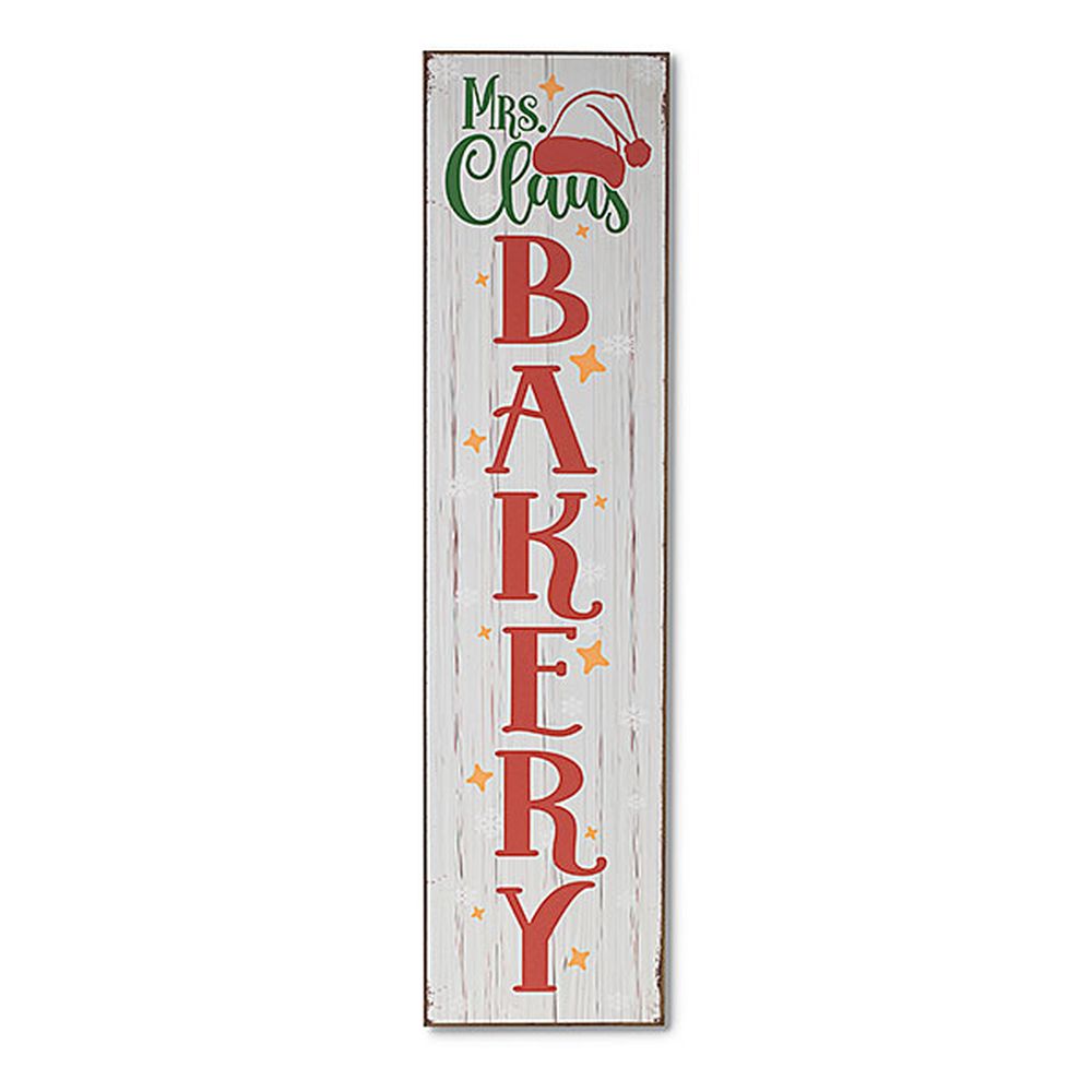 Gerson 47.2" Wood Holiday Design Porch Sign with Easel & Glitter Accent