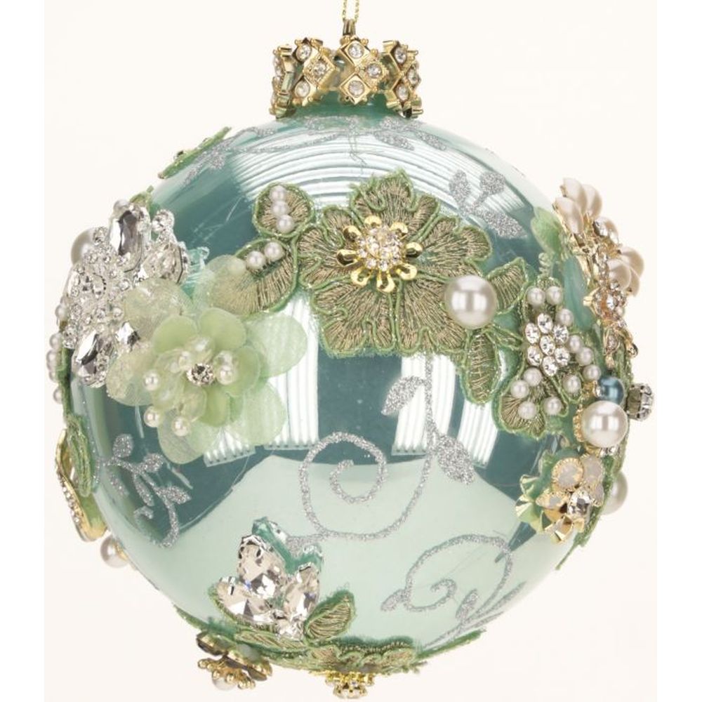 Mark Roberts Christmas 2023 King's Jewel Ball Ornament, Green Shiny