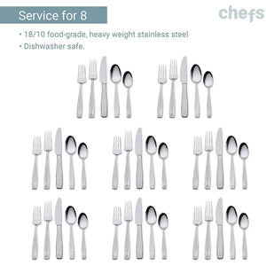 Chefs Azore Sand 18/10 44-Piece Service For 8