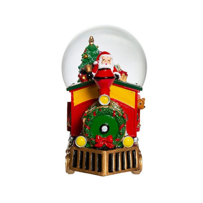 Kurt Adler 120MM Musical Santa Driving Train Water Globe