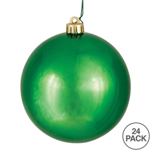 Vickerman 2.4" Green Shiny Finish Ball Ornament, 24 Per Bag