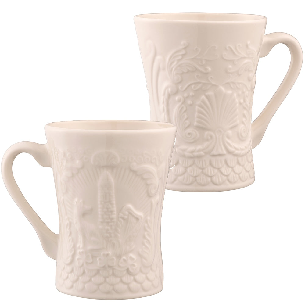 Belleek Trademark Mug Set of 2
