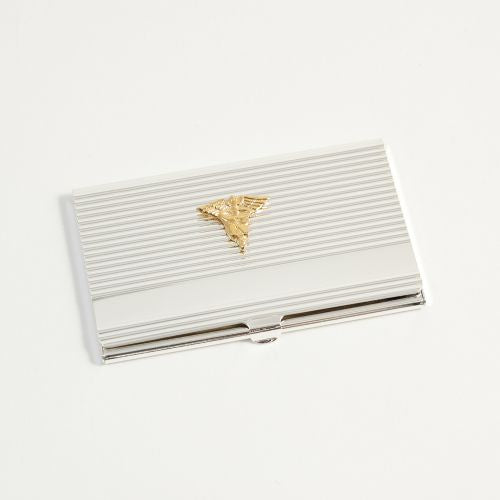Silver Plated Business Card Case, Gold Plated Nursing Emblem