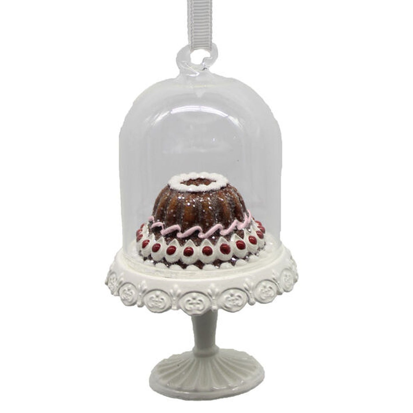 Gingerbread Sweet Shoppe Chocolate Gingerbread Cake In Cloche Ornament