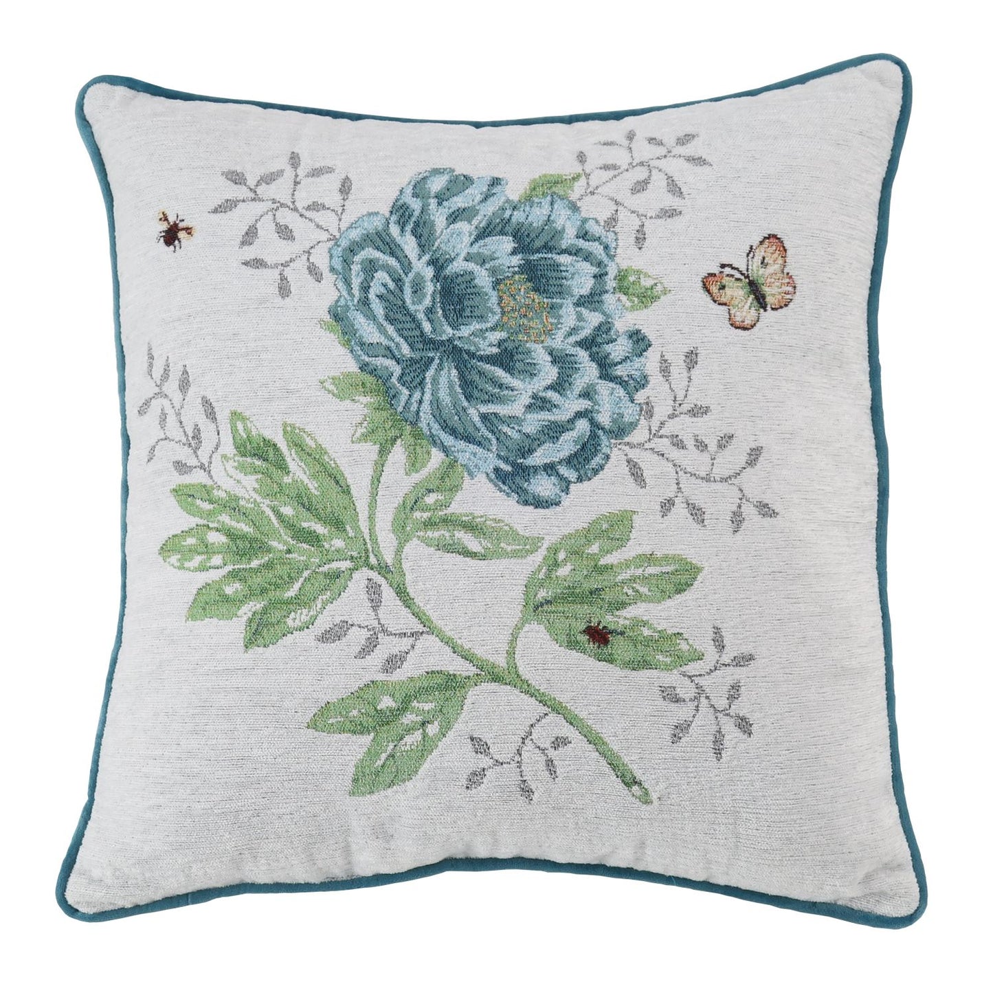 Lenox Butterfly Meadow Tapestry Blue Plush Pillow - 18"L