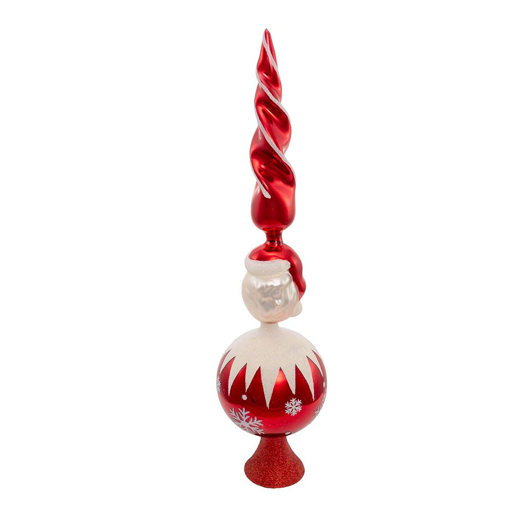 Kurt Adler 15.75" Red Santa Glass Treetop