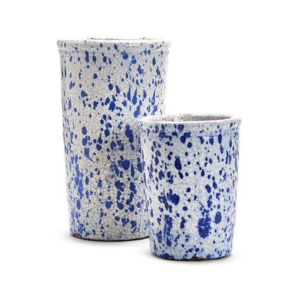 Two's Company 12-Pieces Indigo Splash Vase Includes Small 8pcs. & Large 4pcs.