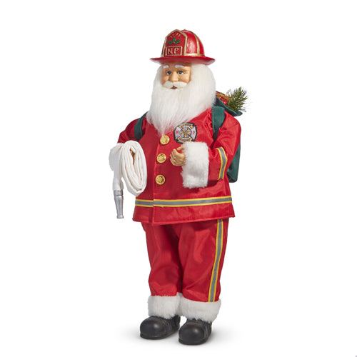 Raz Imports 2023 Holiday Heroes 18.5" Firefighter Santa
