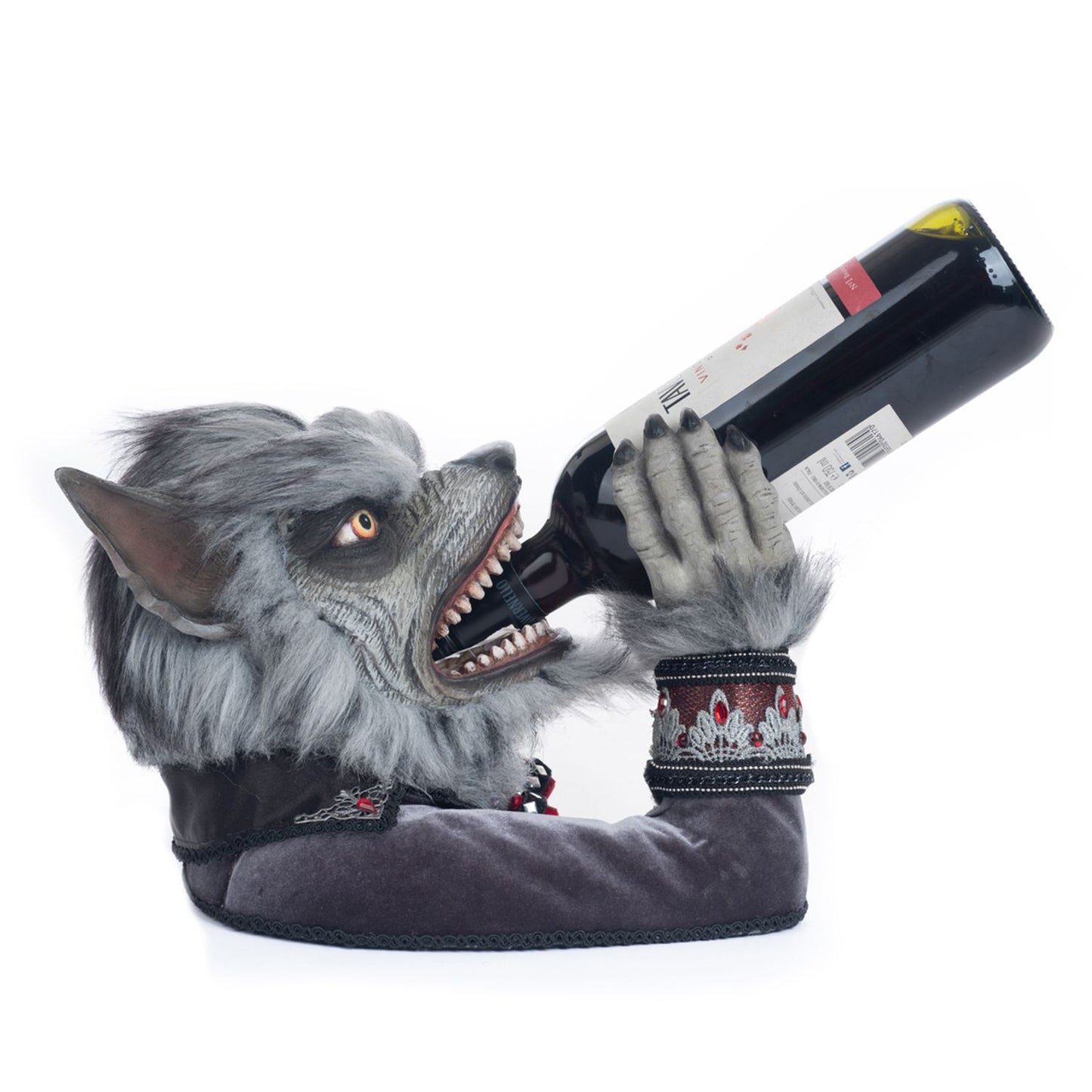Katherine's Collection Eternal Devotion Werewolf Bottle Holder 10 Inch, Grey Resin
