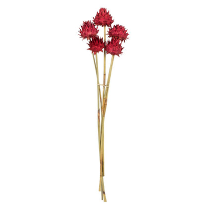 Vickerman 15" Red Artichoke Head attached to a Reed Stem, 9 per Pack, Dried