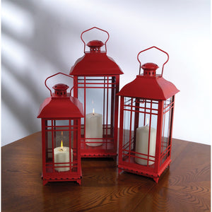 Melrose International Lantern (Set of 3) 14"H, 17"H, 20"H Metal/Glass